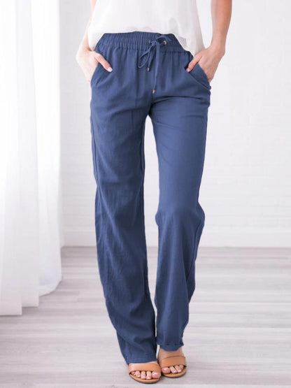 Loose and casual wide-leg trousers