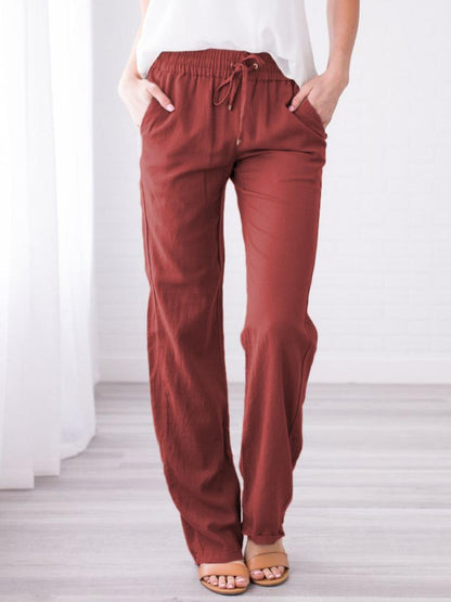 Loose and casual wide-leg trousers