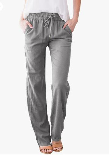 Loose and casual wide-leg trousers