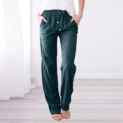 Loose and casual wide-leg trousers
