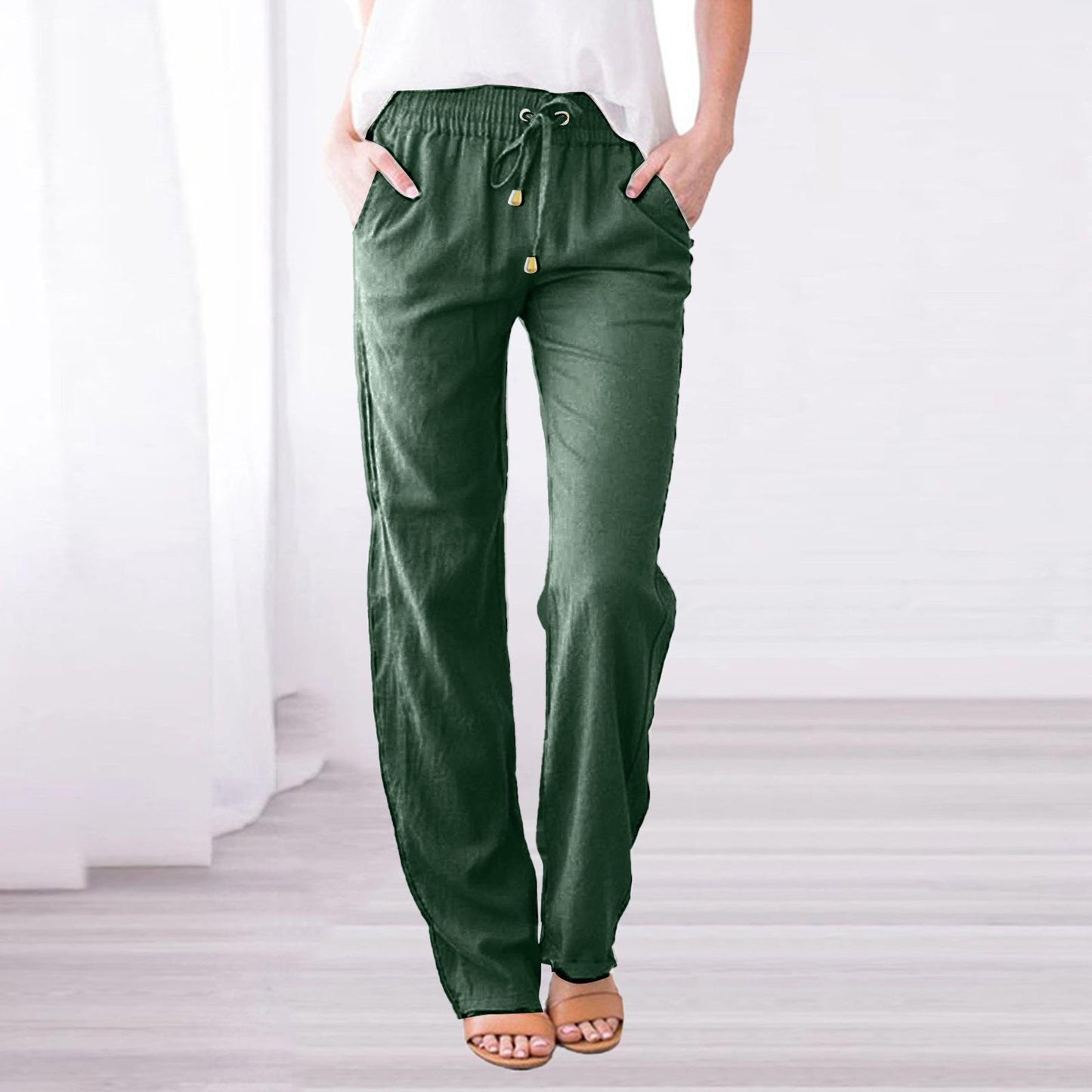 Loose and casual wide-leg trousers