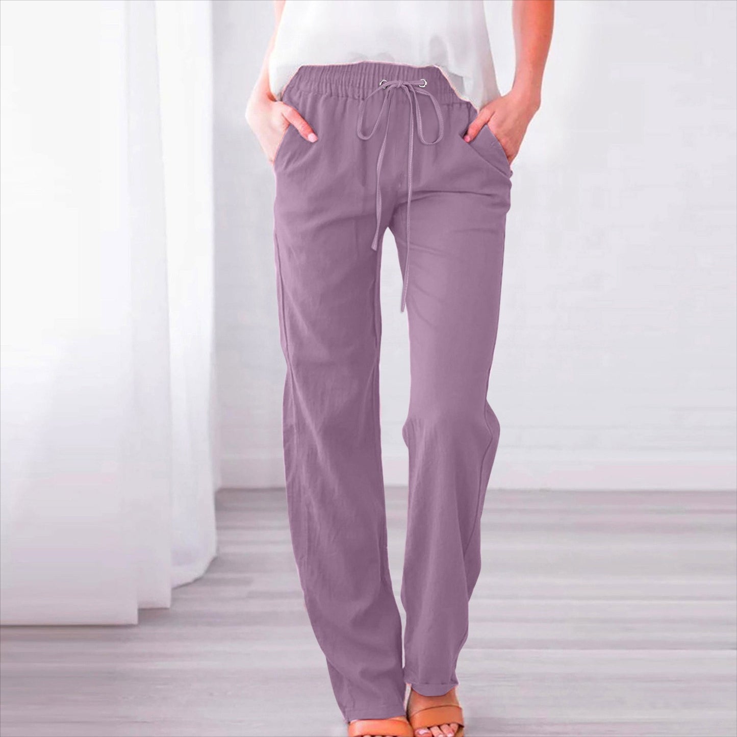 Loose and casual wide-leg trousers