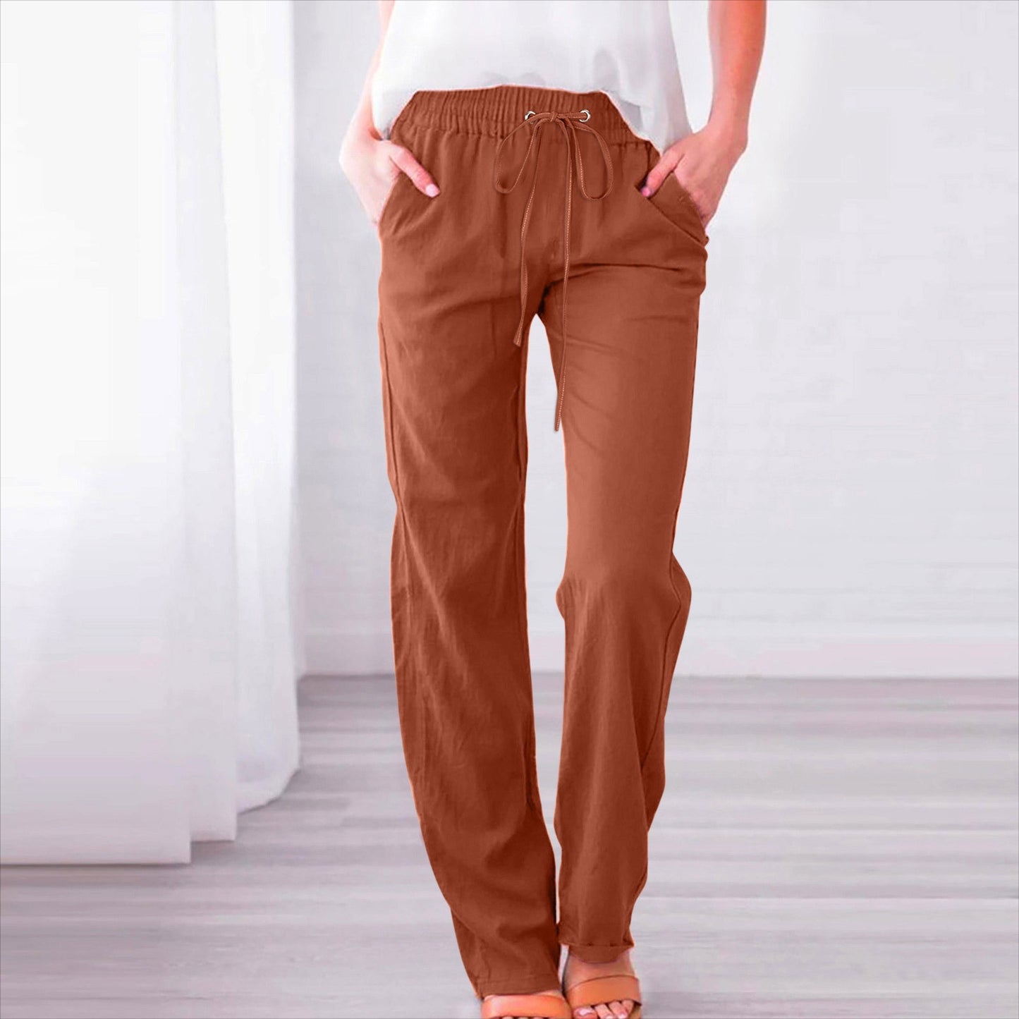 Loose and casual wide-leg trousers