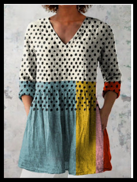Loose and Comfortable Digital Print, Round Neck Short-Sleeve Women's Style