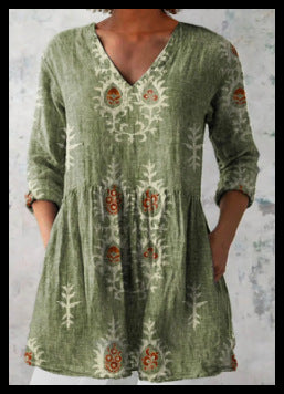 Loose and Comfortable Digital Print, Round Neck Short-Sleeve Women's Style