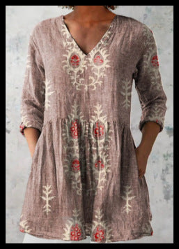 Loose and Comfortable Digital Print, Round Neck Short-Sleeve Women's Style