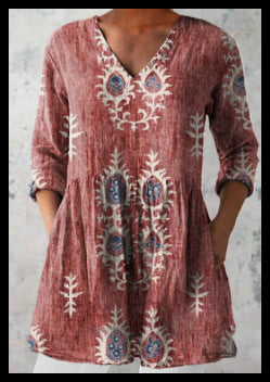 Loose and Comfortable Digital Print, Round Neck Short-Sleeve Women's Style