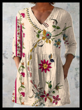 Loose and Comfortable Digital Print, Round Neck Short-Sleeve Women's Style