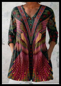Loose and Comfortable Digital Print, Round Neck Short-Sleeve Women's Style