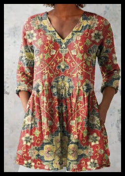 Loose and Comfortable Digital Print, Round Neck Short-Sleeve Women's Style