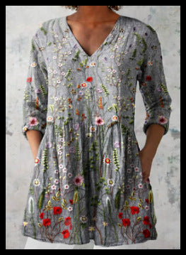Loose and Comfortable Digital Print, Round Neck Short-Sleeve Women's Style