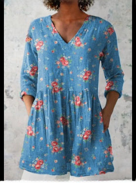 Loose and Comfortable Digital Print, Round Neck Short-Sleeve Women's Style
