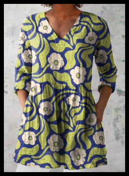 Loose and Comfortable Digital Print, Round Neck Short-Sleeve Women's Style