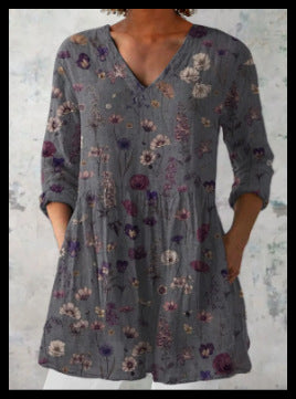 Loose and Comfortable Digital Print, Round Neck Short-Sleeve Women's Style