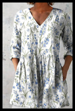Loose and Comfortable Digital Print, Round Neck Short-Sleeve Women's Style