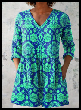 Loose and Comfortable Digital Print, Round Neck Short-Sleeve Women's Style