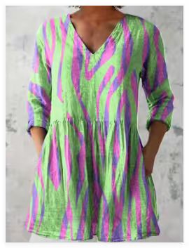 Loose and Comfortable Digital Print, Round Neck Short-Sleeve Women's Style