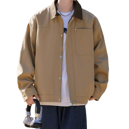 Loose and versatile button-down jacket