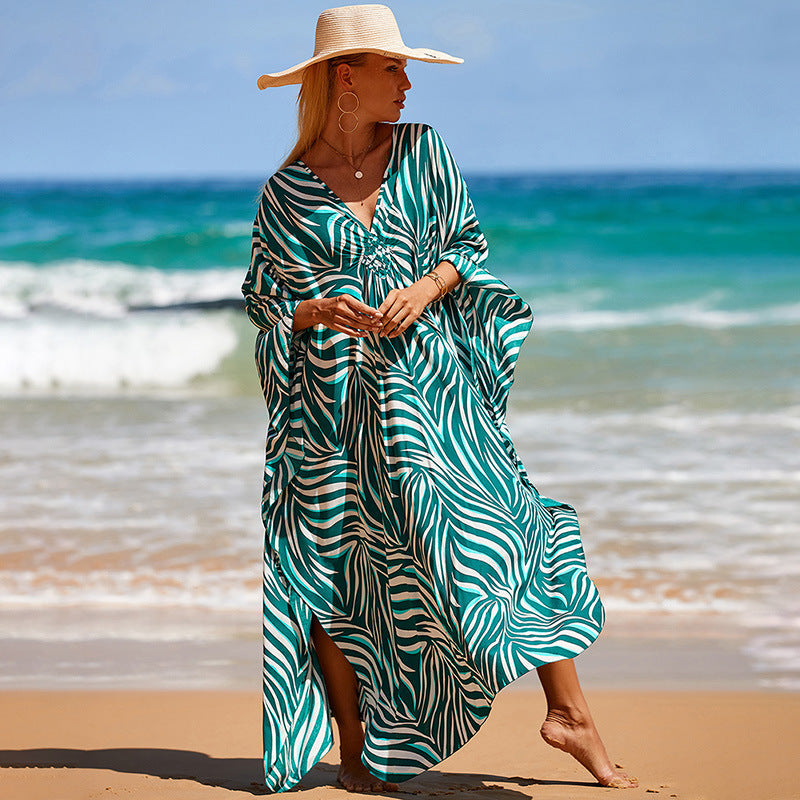 Loose Beach Cover Up Dress with Sun Protection