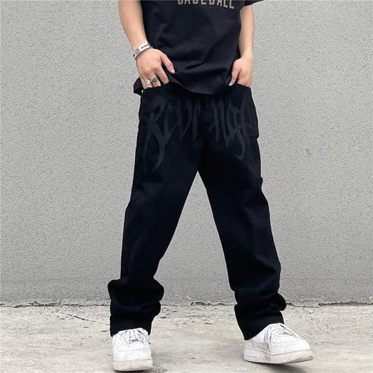 Loose Black Denim Pants