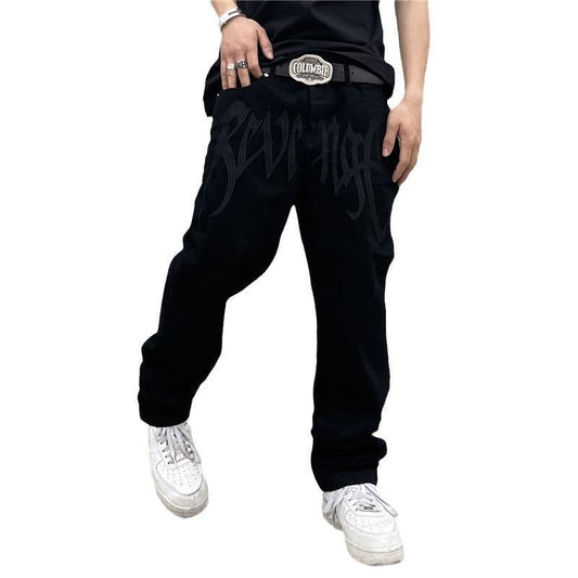 Loose Black Denim Pants