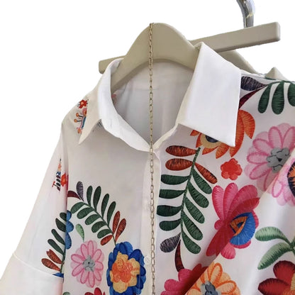 Loose Casual Print Short Sleeve Shirt