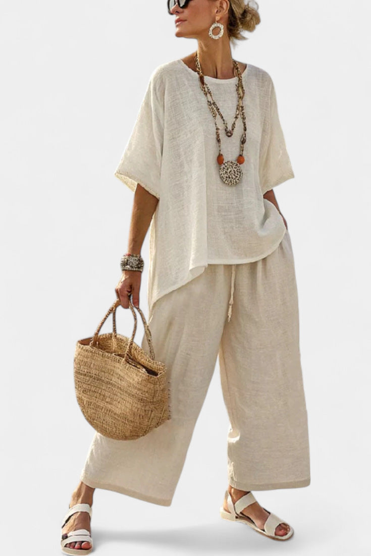 Loose Casual Women's Summer Cross-Border Fashion Seaside Vacation Beach Two-Piece Set