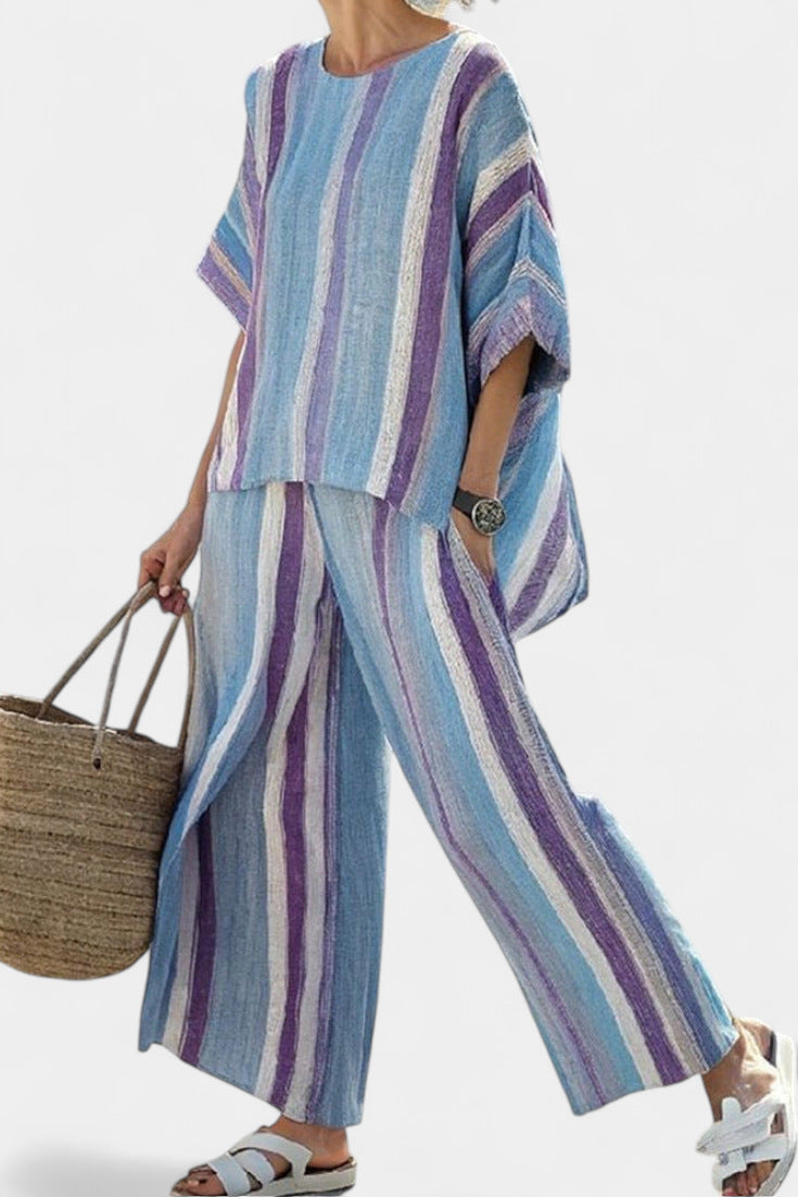 Loose Casual Women's Summer Cross-Border Fashion Seaside Vacation Beach Two-Piece Set