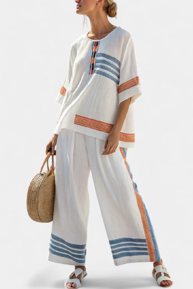 Loose Casual Women's Summer Cross-Border Fashion Seaside Vacation Beach Two-Piece Set