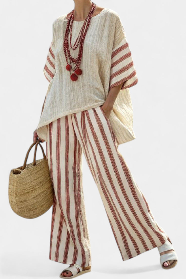 Loose Casual Women's Summer Cross-Border Fashion Seaside Vacation Beach Two-Piece Set