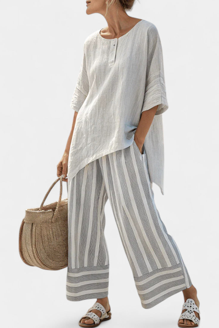 Loose Casual Women's Summer Cross-Border Fashion Seaside Vacation Beach Two-Piece Set