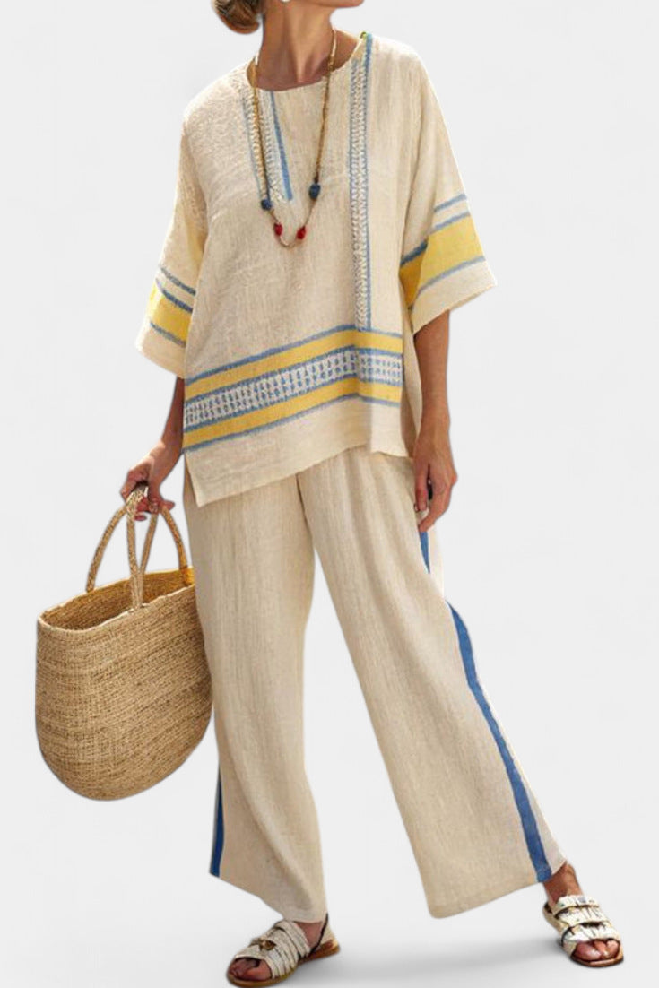 Loose Casual Women's Summer Cross-Border Fashion Seaside Vacation Beach Two-Piece Set