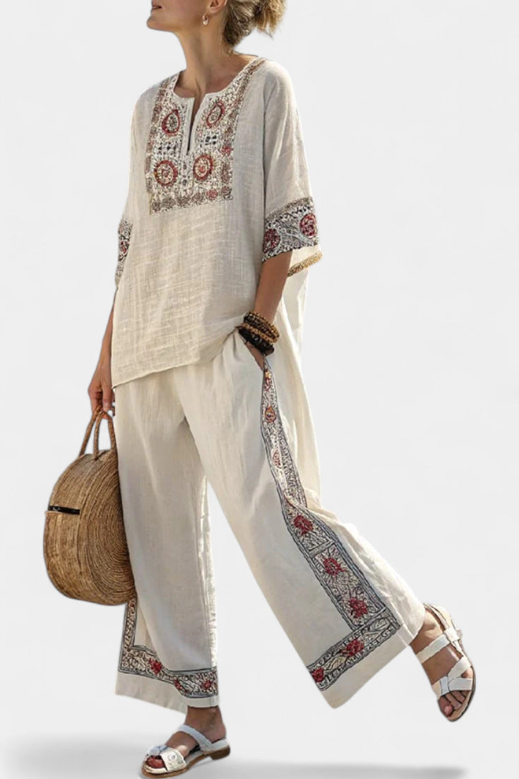 Loose Casual Women's Summer Cross-Border Fashion Seaside Vacation Beach Two-Piece Set