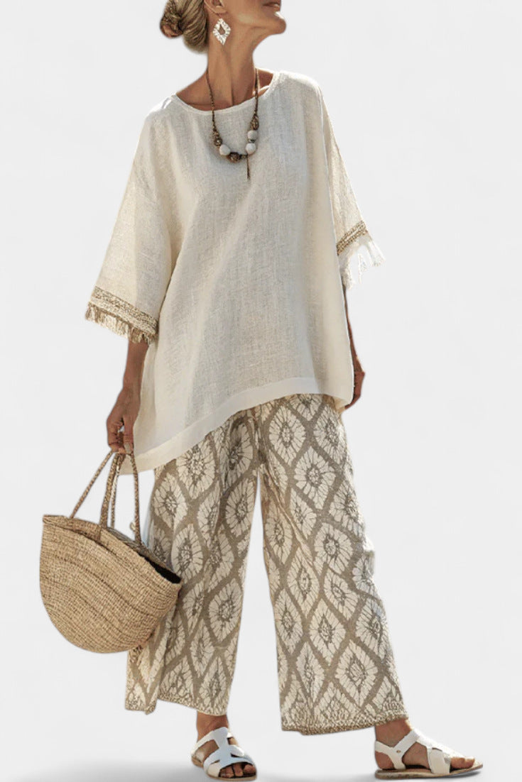 Loose Casual Women's Summer Cross-Border Fashion Seaside Vacation Beach Two-Piece Set