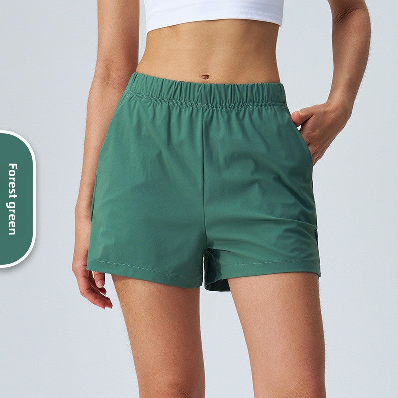 Loose Comfort Yoga Shorts with Side Slit and Pockets