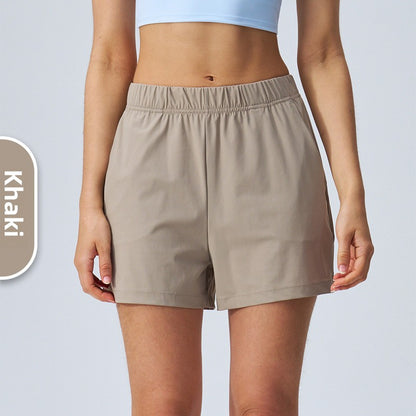 Loose Comfort Yoga Shorts with Side Slit and Pockets