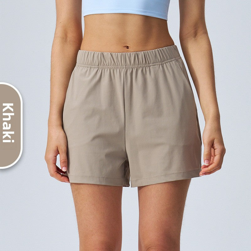 Loose Comfort Yoga Shorts with Side Slit and Pockets