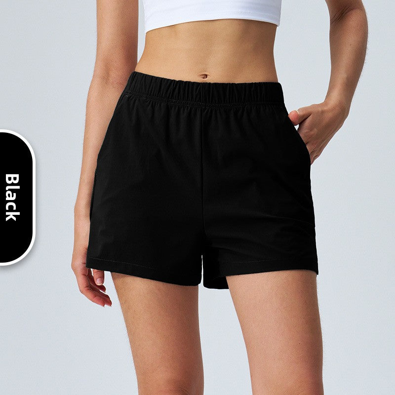 Loose Comfort Yoga Shorts with Side Slit and Pockets