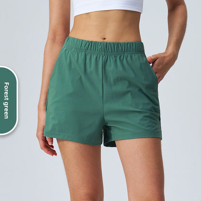 Loose Comfort Yoga Shorts with Side Slit and Pockets