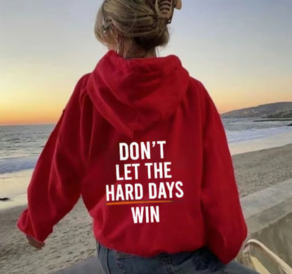 Loose Drawstring Hooded Fleece Sweatshirt for Women