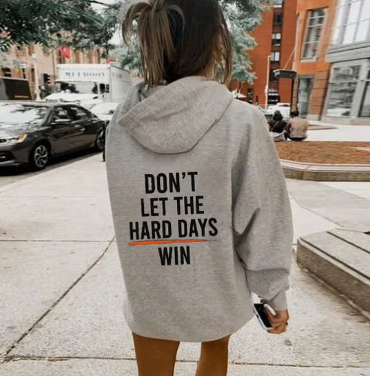Loose Drawstring Hooded Fleece Sweatshirt for Women