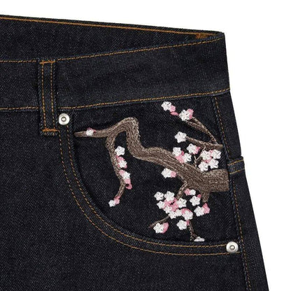Loose embroidered work pants