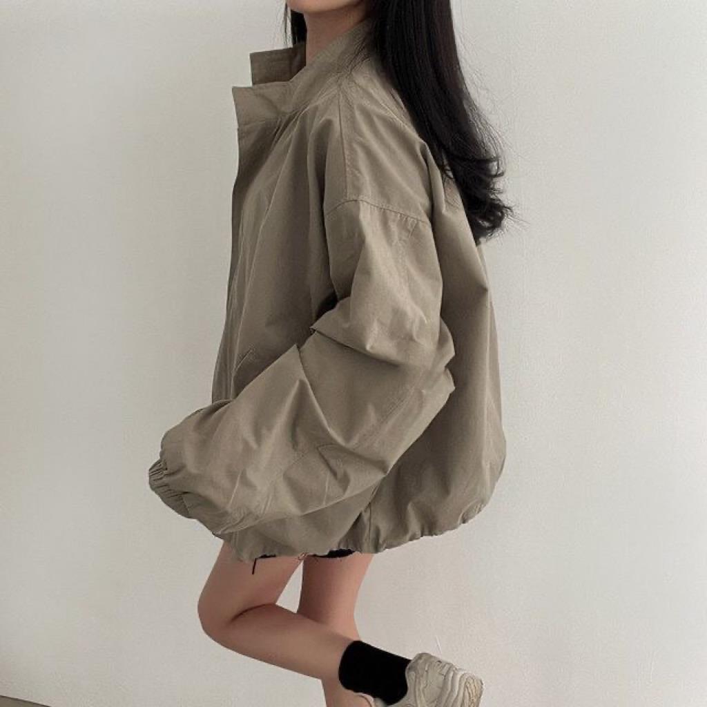 Loose Fit Baseball Jacket