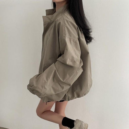 Loose Fit Baseball Jacket