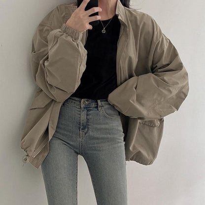 Loose Fit Baseball Jacket