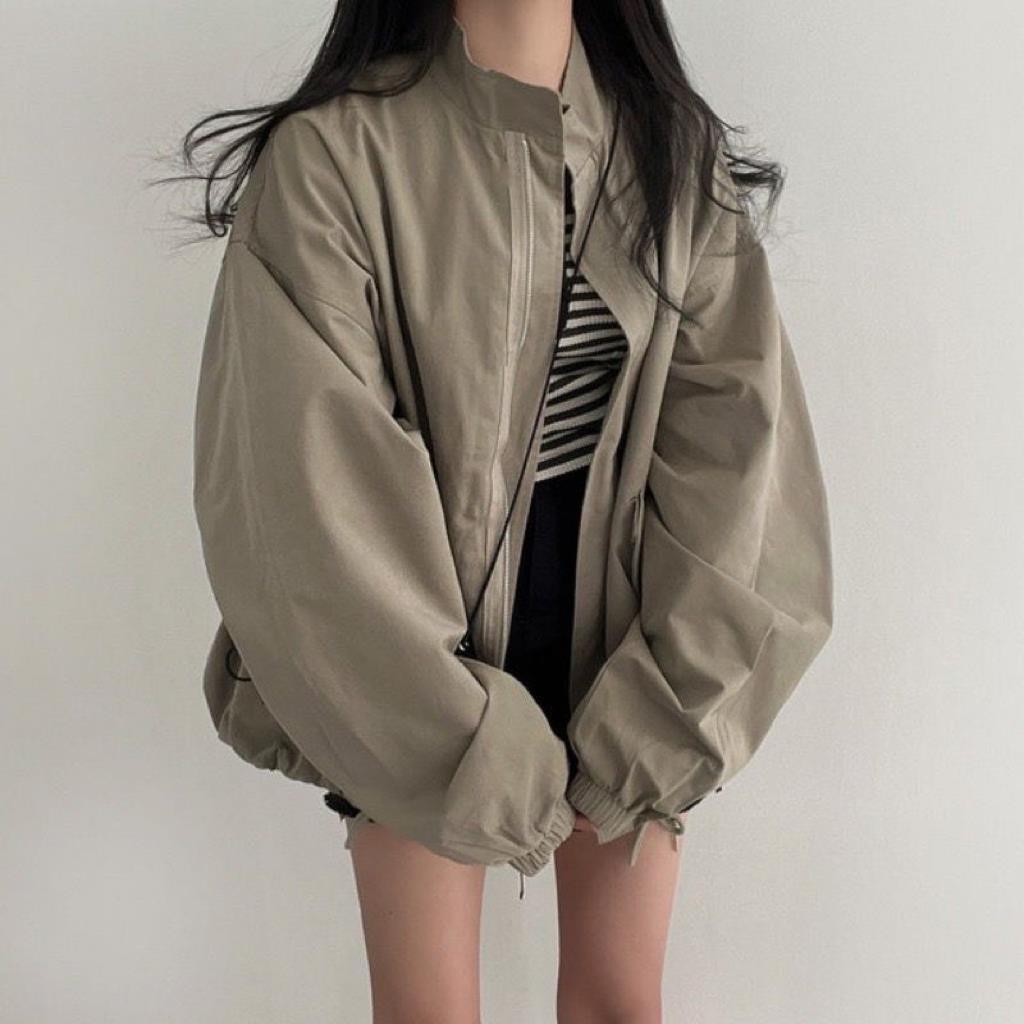 Loose Fit Baseball Jacket
