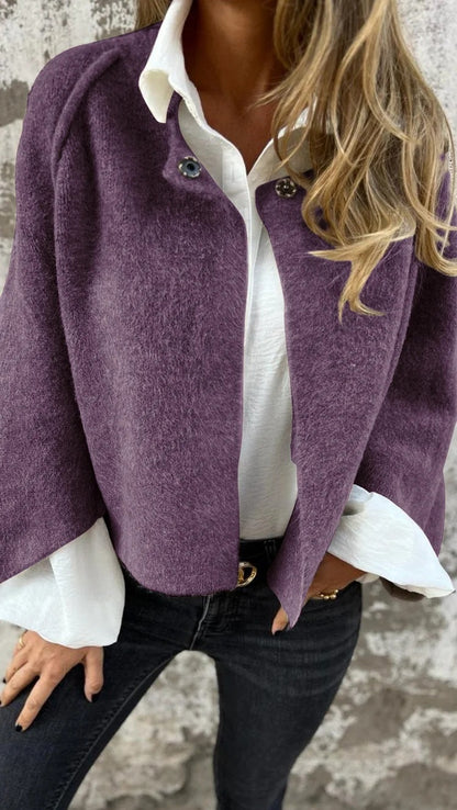 Loose Fit Cashmere Long Sleeve Jacket