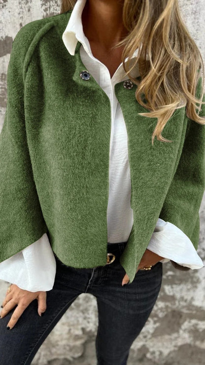 Loose Fit Cashmere Long Sleeve Jacket