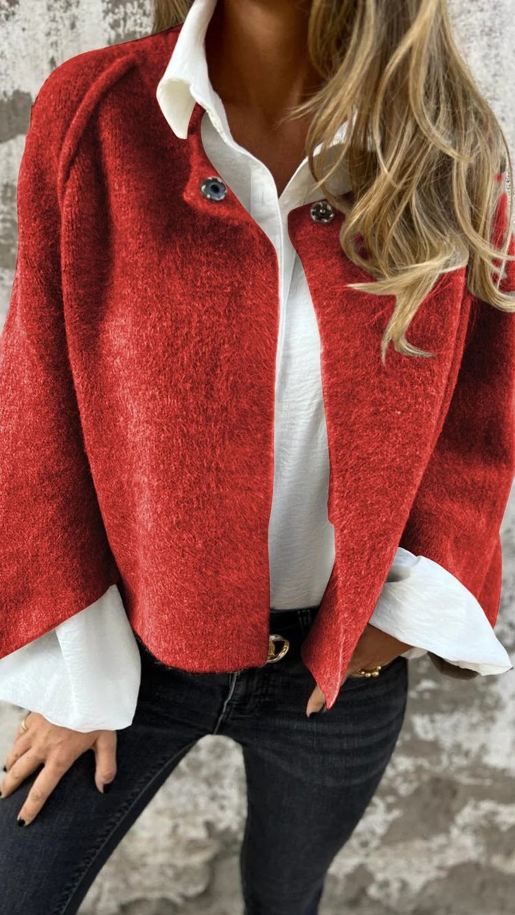 Loose Fit Cashmere Long Sleeve Jacket