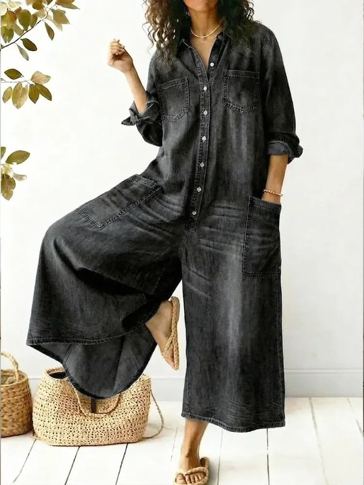 Loose Fit Denim Shirt Dress